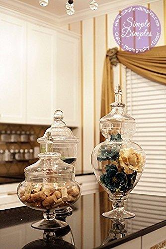 Set of 3 Premium Quality Apothecary Jars, Decorative Buffet Centerpiece, With Lids, Large Clear Apothecary Jars. - Le'raze by G&L Decor Inc
