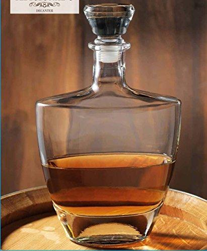 Crystal Wine, Whiskey,vintage Oval Decanter Bottle with Stopper (740ml) - Le'raze by G&L Decor Inc