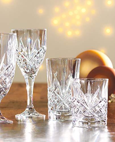 DIAMANTE Crystal Wine Glasses Pair - 'breeze' - Intricately Etched