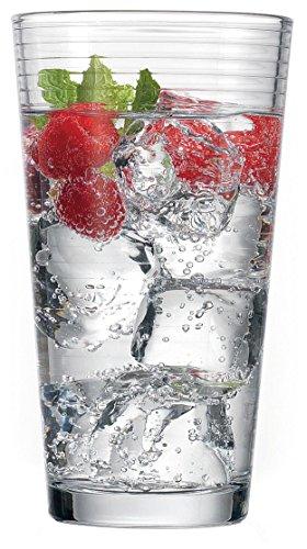 Set of 16 Durable Solar Drinking Glasses Includes 8 Cooler Glasses(17oz) and 8 Rocks Glasses(13oz), 16-piece Elegant Glassware Set - Le'raze by G&L Decor Inc
