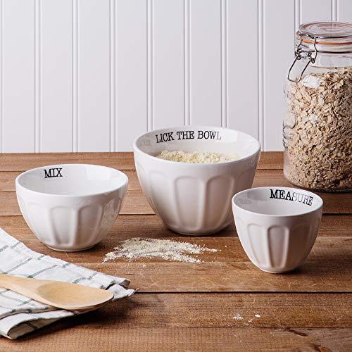 Kitchen Nesting Prep Bowls, Set of 3 for Mixing and Serving, Salads, Cereal, Soup, Ice Cream, Pasta and Fruits - Everyday Bowls - Made of Matte White Stoneware - Le'raze by G&L Decor Inc