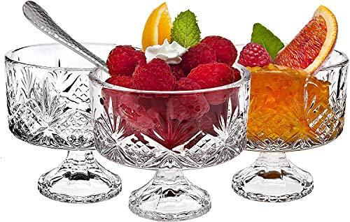 LAV Glass Dessert Bowls Set 6-Piece, 9.5 Oz Clear Ice Cream Trifle Cups
