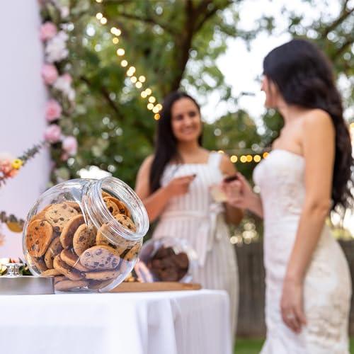 Set of 2 Large Glass Cookie Jars for Kitchen Counter + Marker & Labels - 1 Gallon Food Storage Canisters with Airtight Lids, Coin & Penny Jar for Candy Buffet, Coffee, Laundry Detergent Holder. - Le'raze by G&L Decor Inc