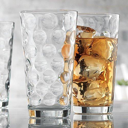 Attractive Set of 10 Drinking Glasses, Clear Heavy Base Tall Bar Beer  Glasses, Bubble Design Glass Cups - Highball Glasses for Water, Juice, Beer,  Wine, and Coc…