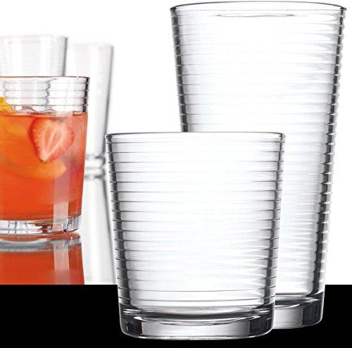 Drinking Glasses - Set of 8 Glass Cups, 4 Highball Glasses (17oz) 4 Rocks  Glasses (13oz) Ribbed Glas…See more Drinking Glasses - Set of 8 Glass Cups