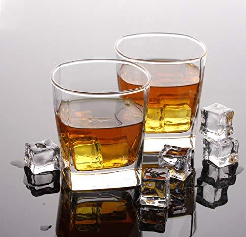 Heavy Base Drinking Glasses, Square Base Round Top Glass Cups for Wate