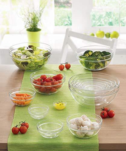10-Piece Stackable Bowl Set, Tempered Glass Prep Bowls, All Purpose Round Kitchen Serving Bowls, Salads, Cereal, Soup, Ice Cream, Pasta, Fruits, Everyday Bowls - Le'raze by G&L Decor Inc