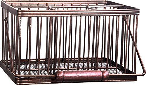 Kitchen Supply Utensil [Caddy] Cutlery Organizer, Holds Napkins, Forks, Spoons, Spatula, With Wood handle for Easy Carrying to Your Dinning Table, Backyard or Patio - Vintage Style - Le'raze by G&L Decor Inc