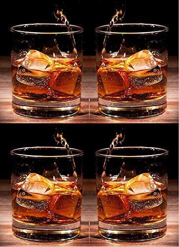 Le'raze Posh Whiskey Glasses [Set of 4] Old Fashioned Glasses for Scotch, Bourbon And Cocktail Drinks | DOF Glassware Set - Le'raze by G&L Decor Inc