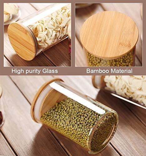 Le'raze Set Of 5 Square Glass Kitchen Canisters With Airtight Bamboo Lid :  Target