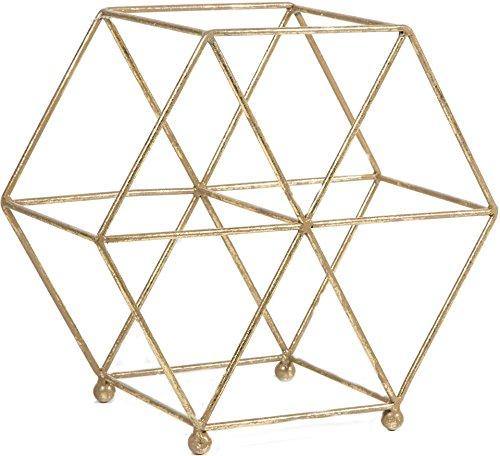 Antique Gold Wine Rack 11" H 6 Bottle Classic Style Wine Racks for Bottles - Perfect for Bar, Wine Cellar, Basement, Cabinet, Pantry, etc - Le'raze by G&L Decor Inc