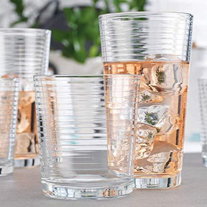 Le'raze Acrylic Drinking Glasses [set Of 18] Glassware Set Includes 6-17oz  Highball Glasses, 6-13oz Rocks Glasses, 6-7 Oz Juice Glasses : Target
