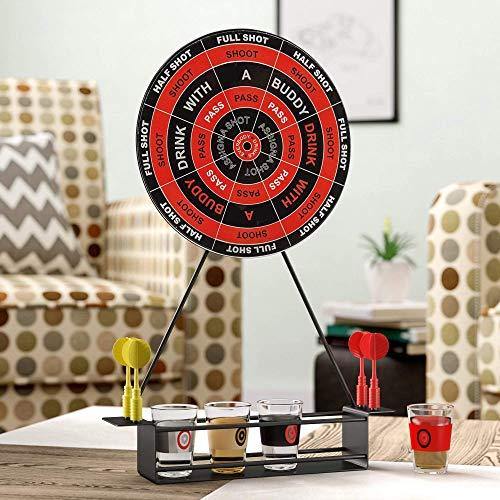 Crystal Shot Glass Darts Game - Includes 4 Whiskey Glasses - Le'raze by G&L Decor Inc