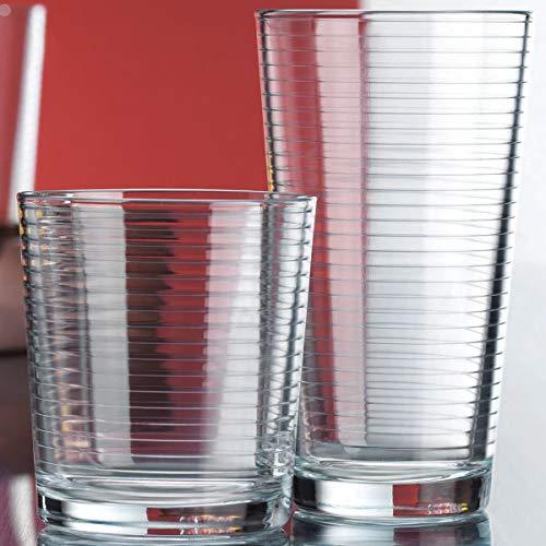 Set of 12 Durable Drinking Glasses | Glassware Set Includes 6-17oz Highball Glasses 6-13oz DOF Glasses | Heavy Base Glass Cups for Water, Juice, Beer, Wine, and Cocktails - Le'raze by G&L Decor Inc
