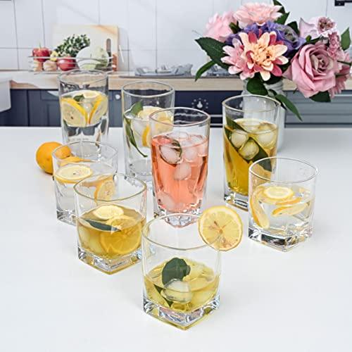 Collins Everyday Drinking Glasses Set of 16 Drinkware Kitchen Glasses