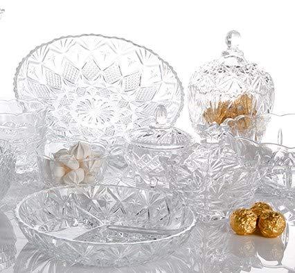 Crystal Candy Jar with Lid – Glass Jar for Food Storage and Organization – 8 ounce Crystal Dish - Le'raze by G&L Decor Inc