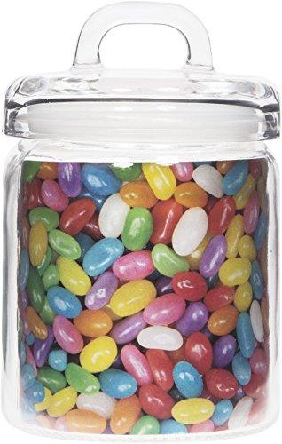 Clear Glass Candy Dish/Cookie Tin/Apothecary Jar Canister Set with Air Tight Lid, with Elegant Loop Handle, Home Basic Food Storage & Organization Set - Le'raze by G&L Decor Inc