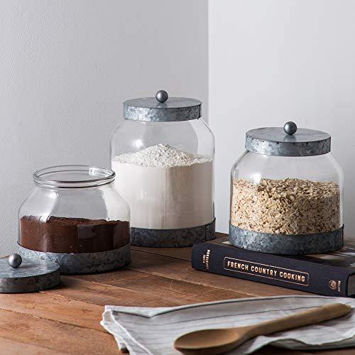 Galvanized Glass Canister - Le'raze by G&L Decor Inc