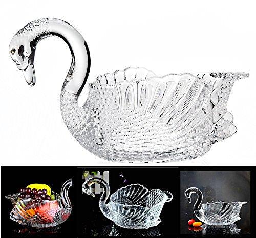Crystal Swan Serving Bowl Centerpiece For Home,Office,Wedding Decor - Le'raze by G&L Decor Inc