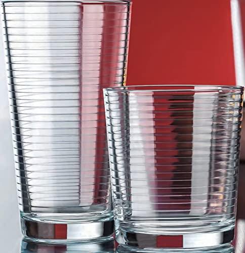 Set of 12 - Drinking Glasses 16 oz Highball Glasses Water Glasses Cup Sets Pint Glasses Beer Glasses Tumblers Glass Cups Bar Glasses Design for Home