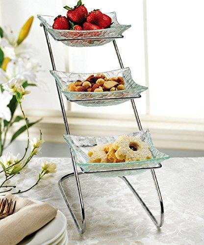 3 Tier Apothecary Glass Stacking Jars, Round Candy Cookie Dessert