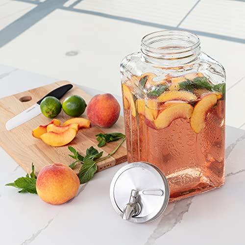 Glass Beverage Dispenser with Infuser and Stainless Spigot - 5L