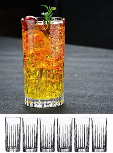Crystal Highball Drinking Glasses for Water, Juice, Beer, Wine, and Cocktails. - Le'raze by G&L Decor Inc