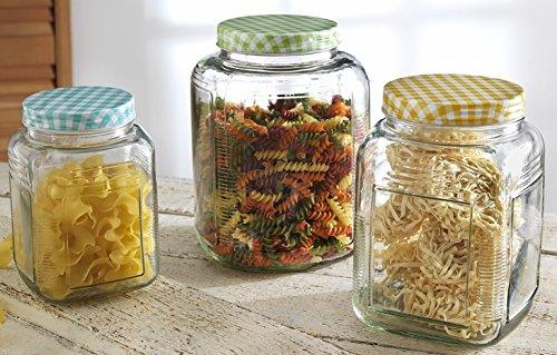 Elegant 3 Piece Canister Set Ideal For Coffee Beans, Sugar, Cookies & Candy - Ceramic Food Jars Set of 3 - Le'raze by G&L Decor Inc