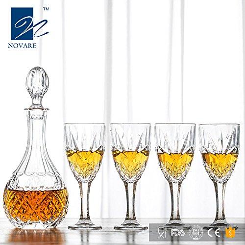 Crystal Wine Decanter for liquor, Whiskey, Vodka, 25 ounce Vintage Decanter Bottle with Stopper - Le'raze by G&L Decor Inc