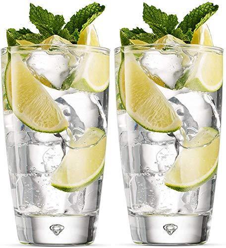 Attractive Set of 8 Highball Drinking Glasses 16 Oz Home & Party Glassware Set - Le'raze by G&L Decor Inc