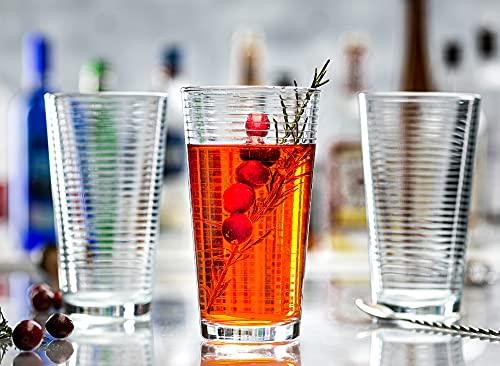 Drinking Glasses - Set of 8 Glass Cups, 4 Highball Glasses (17oz) 4 Rocks  Glasses (13oz) Ribbed Glas…See more Drinking Glasses - Set of 8 Glass Cups