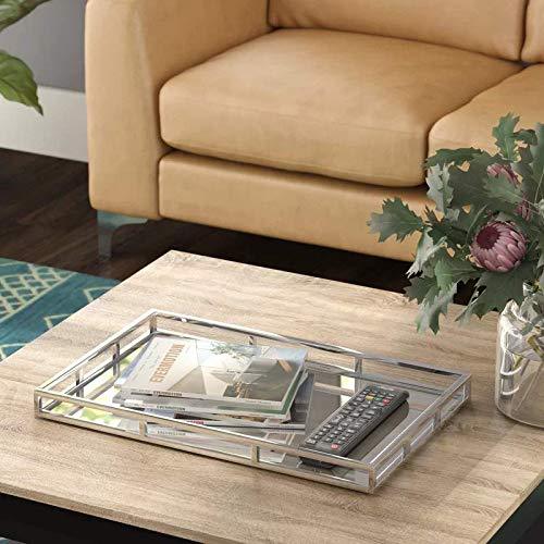 Mirrored Perfume Tray, Decorative Vanity Tray for Display, Perfume, Jewelry, Dresser and Bathroom, Elegant Mirror Tray - Le'raze by G&L Decor Inc