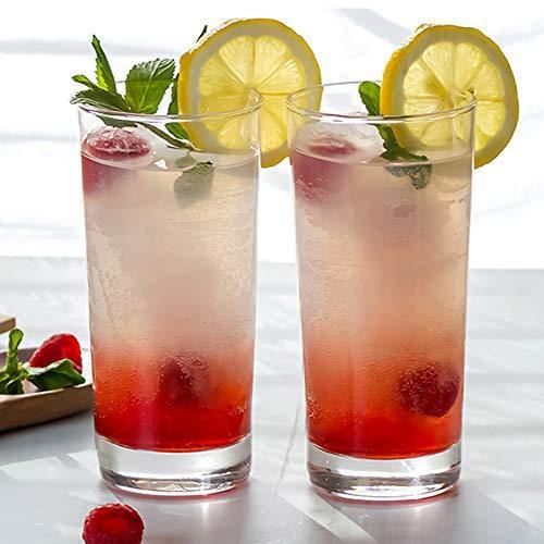 Heavy Base Highball Glasses︱Durable Drinking Glasses 16 ounce︱Glass Cups for Water, Juice, Beer and Cocktails | Set of 4 Tall Bar Glasses - Le'raze by G&L Decor Inc