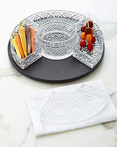 Elegant Crystal Lazy Susan, Beautiful Revolving Appetizer Display, Serving, Chip and Dip Set, Party - Le'raze by G&L Decor Inc