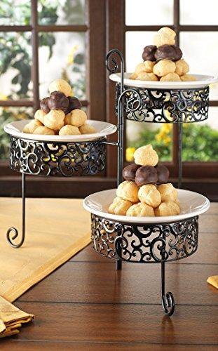 Pressed Metal 3-Tier Server, - Le'raze by G&L Decor Inc
