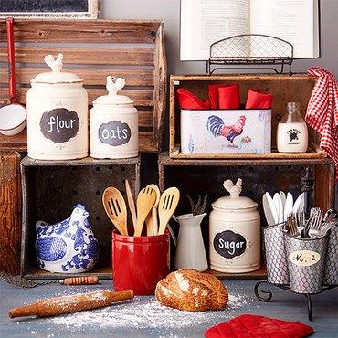 Set of 3 Ivory Ceramic Round Chalkboard Rooster Canister Jars with Tight Lids for Kitchen or Bathroom, Food Storage Containers, - Le'raze by G&L Decor Inc