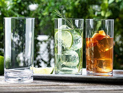 Acrylic Highball Glasses [Set of 10] Clear Tall Bar Glass - Drinking G