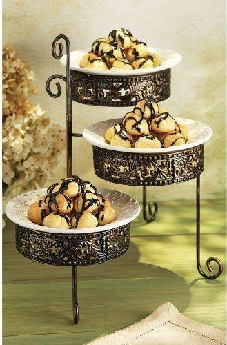 Pressed Metal 3-Tier Server, - Le'raze by G&L Decor Inc
