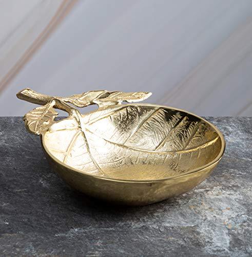 Decorative Fruit Bowl, Candy Dish, Leaf Serving Basket, Centerpiece Bowl for Living Room and Modern Kitchen Table Home Decor - Le'raze by G&L Decor Inc