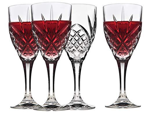 Italian Crystal Wine Glasses, Set of 4-9 Ounce Wine Goblets – Cordial Glasses Perfect for Any Occasion, Great Gift, Premium Quality Red Wine Glass Set - Le'raze by G&L Decor Inc