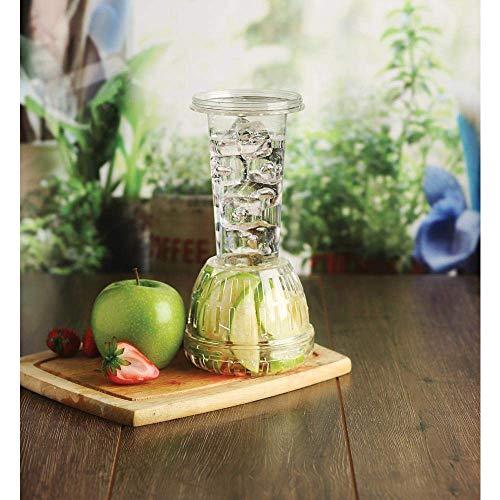Glass Beverage Dispenser with Ice Insert and Fruit Infuser, Round Drink Dispenser with Stainless Steel Spigot, Elegant Mason Jar Juice Dispenser for Water, Iced Tea, Punch ─ 2 Gallon - Le'raze by G&L Decor Inc