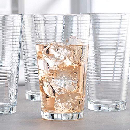 Le'raze Set of 8 Everyday Drinking Glasses 4 Tall Highball Glass Cups & 4  Short Old Fashioned Drinking Glasses