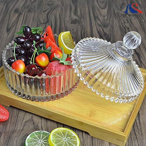Elegant Glass Candy Jar with Lid - Crystal Candy Dish Bowl Ideal For Home, Office and Party - Decorative Weddings Candy Buffet Jar - Le'raze by G&L Decor Inc
