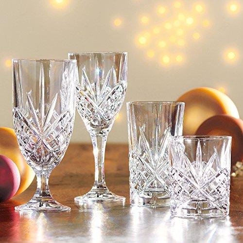 Set of 6 Modern Water Glasses with Gold Strip and Design - World