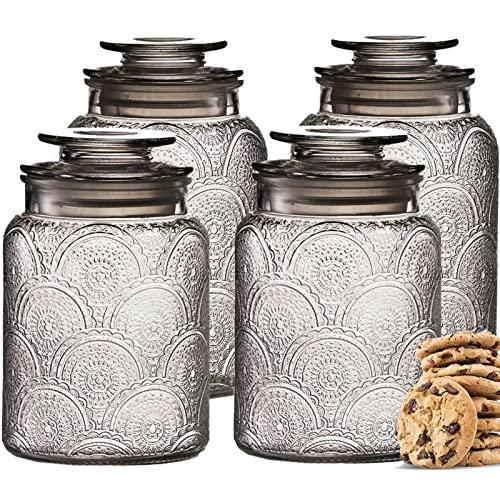 4pc Square Canister Sets for Kitchen Counter or Bathroom + Labels & Ma -  Le'raze by G&L Decor Inc
