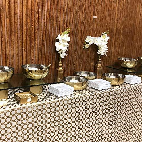 Elegant Hammered Round Stainless Steel Bowl With Italian Matching Servers, Large Silver Serving ‒ Mixing ‒ Salad Bowl, Decorative 11" Inch 3 Piece Fruit And Candy Dish - Le'raze by G&L Decor Inc