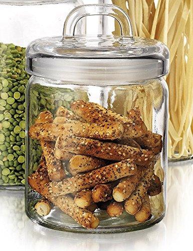 Lainrrew 2-Piece Clear Plastic Jars, 78 Oz Airtight Food Storage
