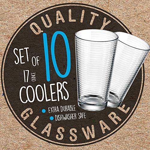 Attractive Highball Glasses Clear Heavy Base Tall Beer Glasses [Set Of -  Le'raze by G&L Decor Inc