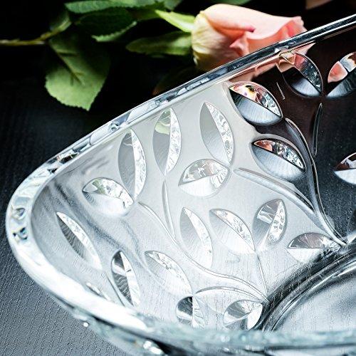 Leaf-Shaped Crystal Glass Fruit Tray; newest Hand Polished