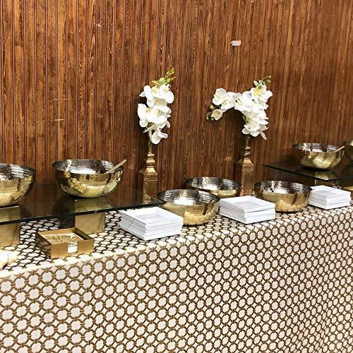 Elegant Hammered Serving Bowl, Stainless Steel Salad Bowl with Matching Servers for Mixing and Serving -11" Inch - Le'raze by G&L Decor Inc